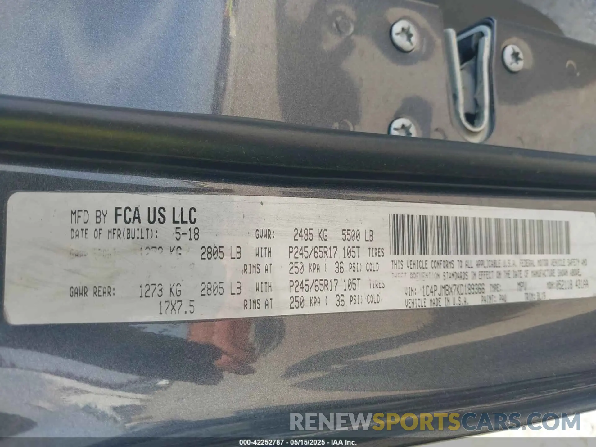 9 fotografías del automóvil dañado 1C4PJMBX7KD189366 JEEP CHEROKEE 2019