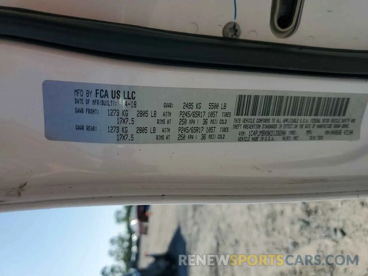 15 fotografías del automóvil dañado 1C4PJMBX9KD139200 JEEP CHEROKEE 2019