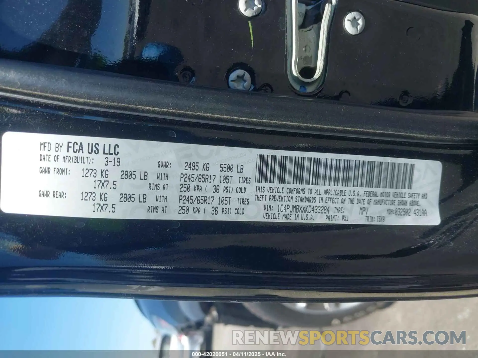 9 fotografías del automóvil dañado 1C4PJMBXXKD433284 JEEP CHEROKEE 2019
