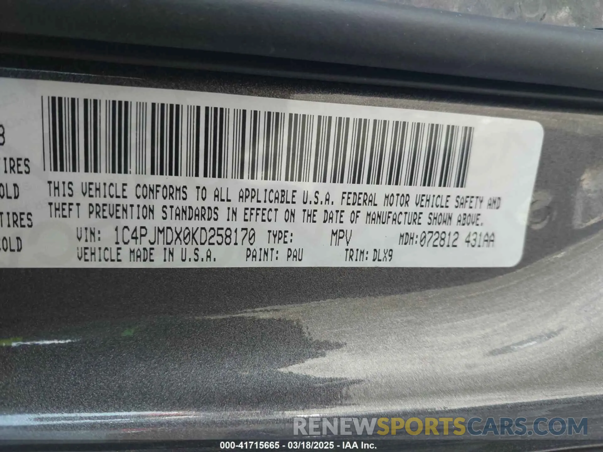 9 fotografías del automóvil dañado 1C4PJMDX0KD258170 JEEP CHEROKEE 2019