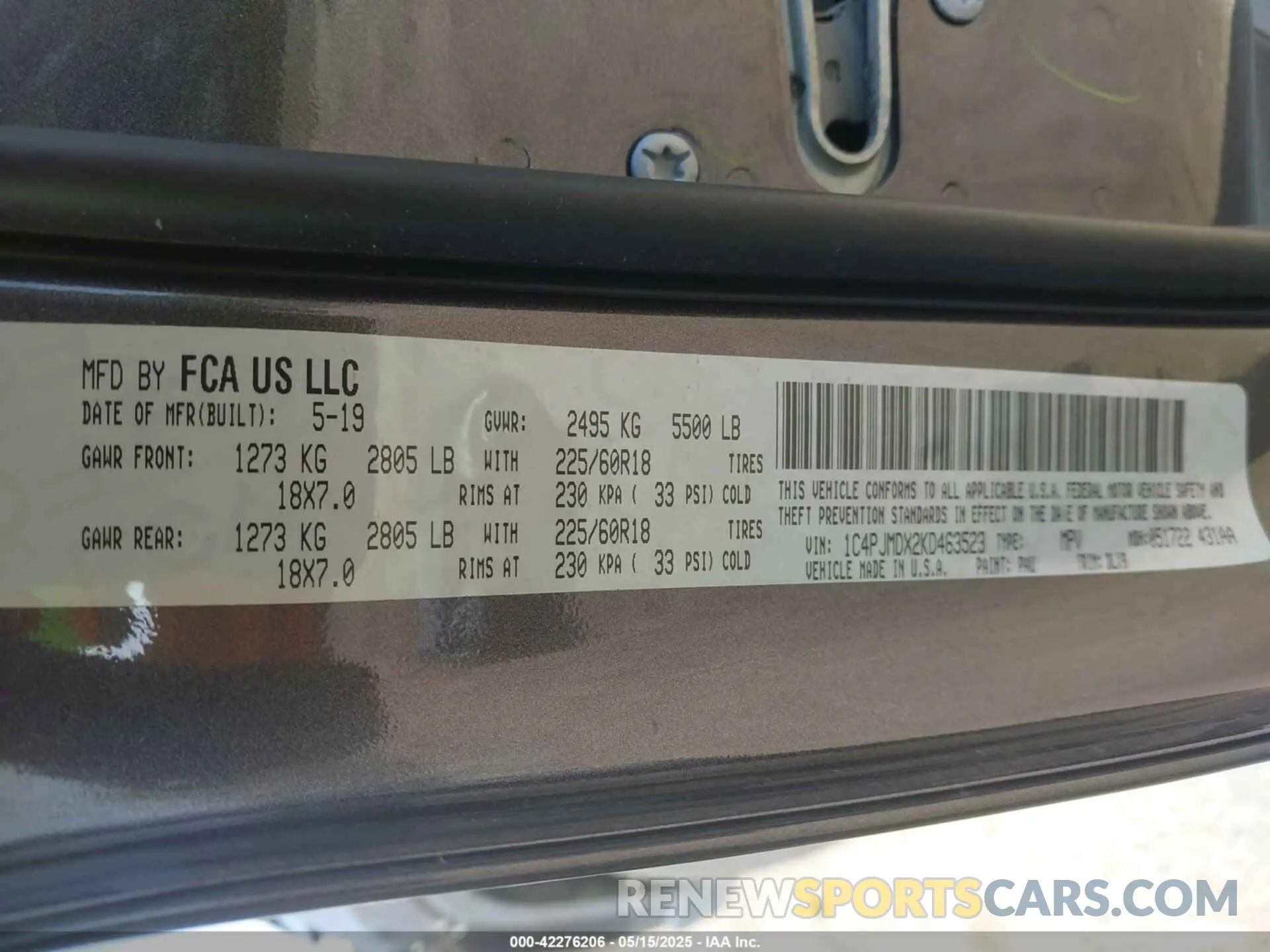 9 fotografías del automóvil dañado 1C4PJMDX2KD463523 JEEP CHEROKEE 2019