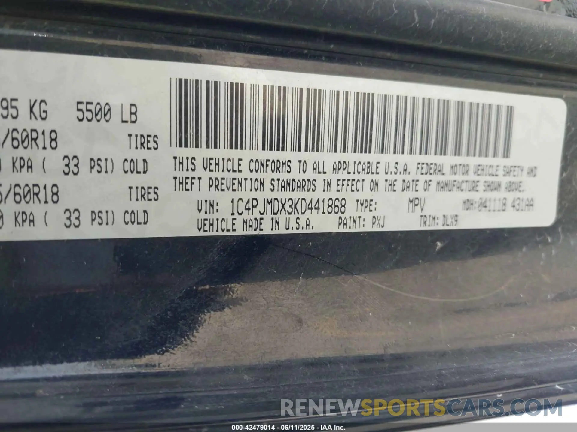 9 fotografías del automóvil dañado 1C4PJMDX3KD441868 JEEP CHEROKEE 2019