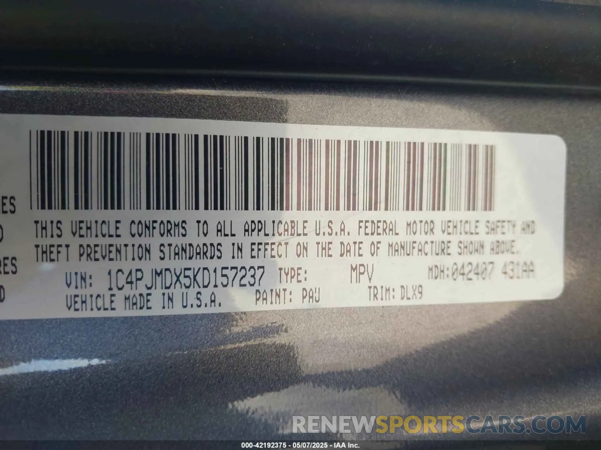 9 fotografías del automóvil dañado 1C4PJMDX5KD157237 JEEP CHEROKEE 2019