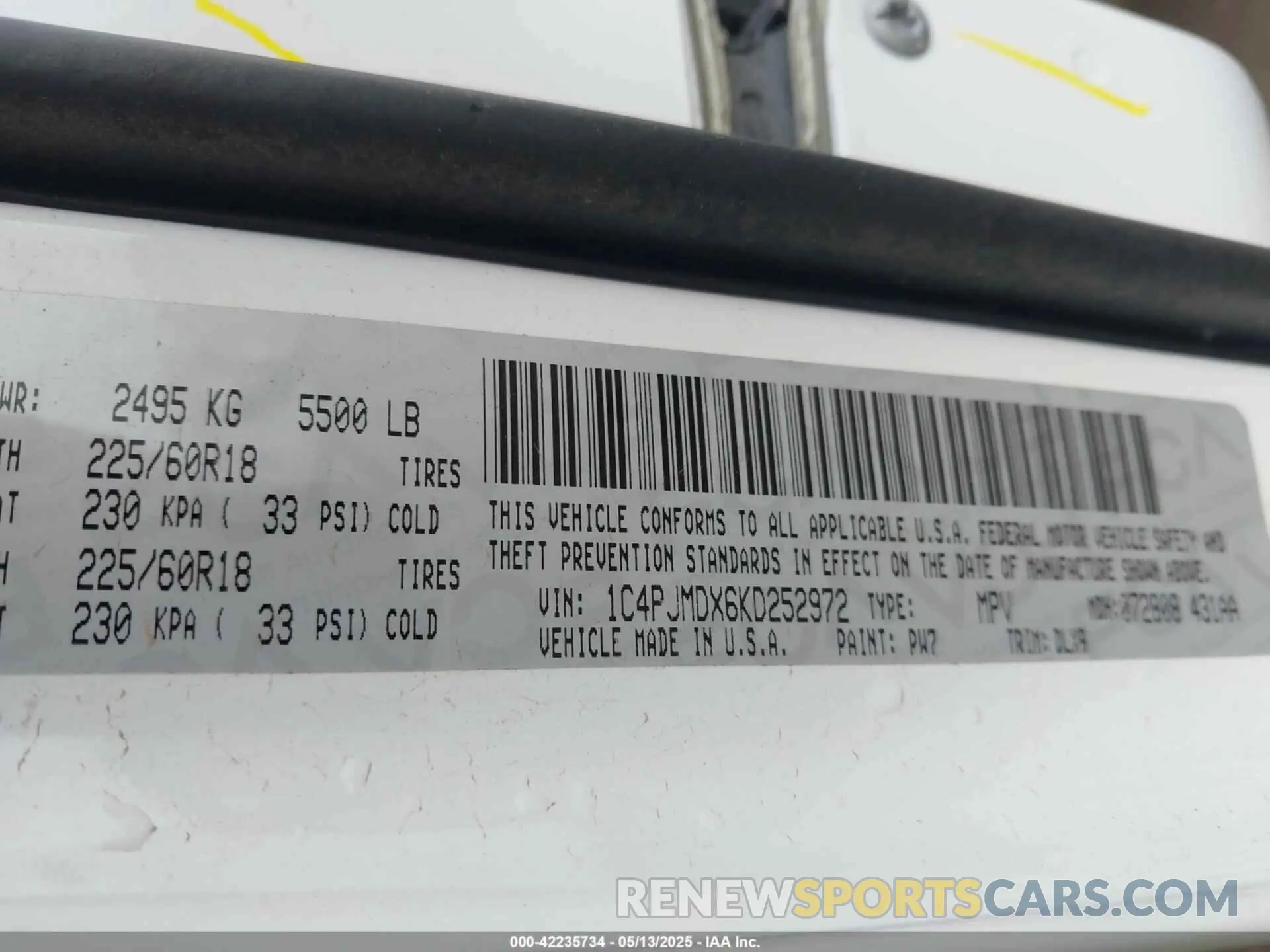 9 fotografías del automóvil dañado 1C4PJMDX6KD252972 JEEP CHEROKEE 2019