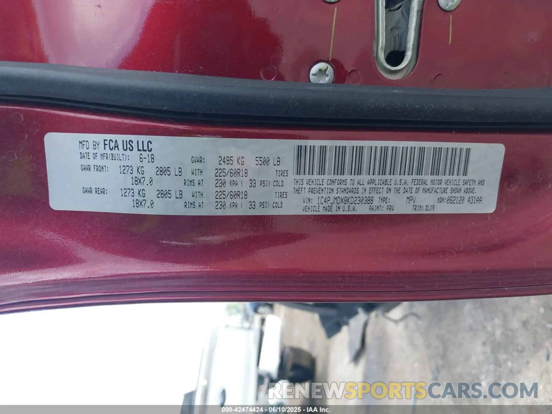 9 fotografías del automóvil dañado 1C4PJMDX8KD230388 JEEP CHEROKEE 2019