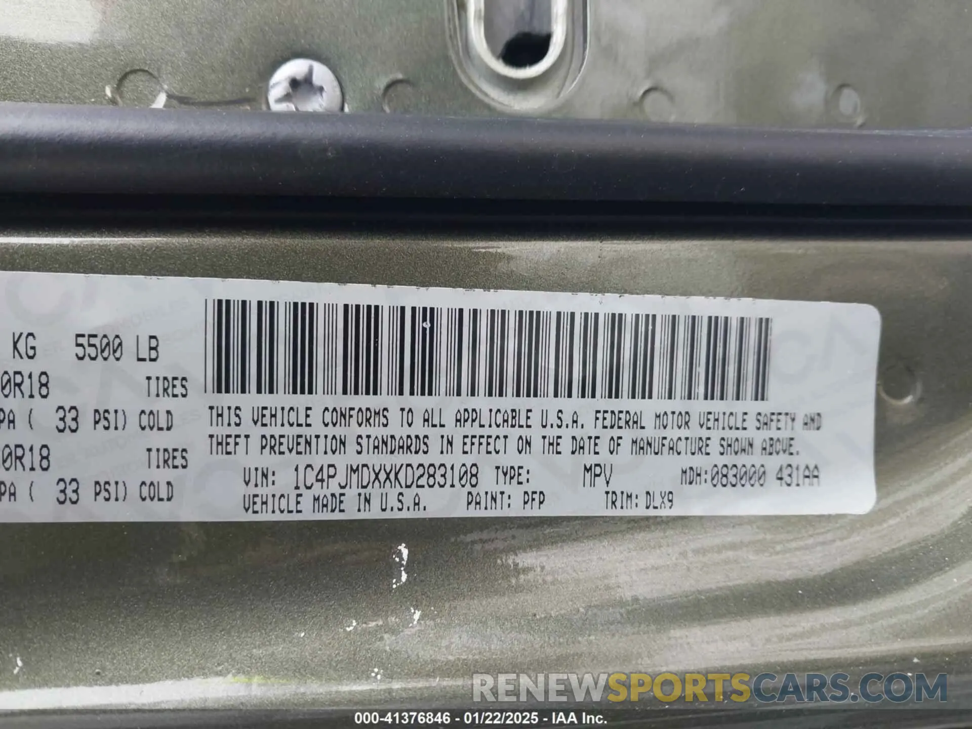 9 fotografías del automóvil dañado 1C4PJMDXXKD283108 JEEP CHEROKEE 2019