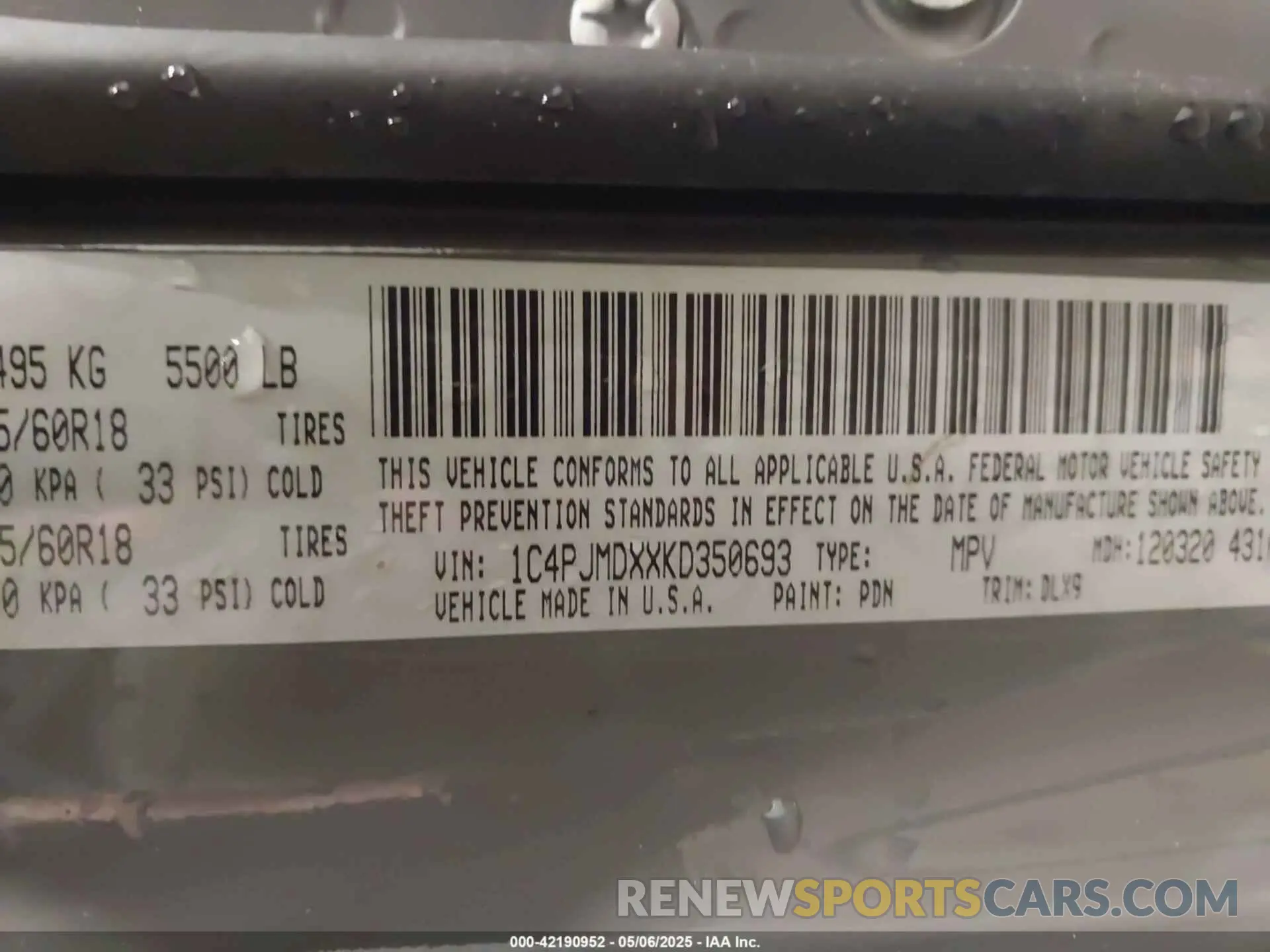 9 fotografías del automóvil dañado 1C4PJMDXXKD350693 JEEP CHEROKEE 2019