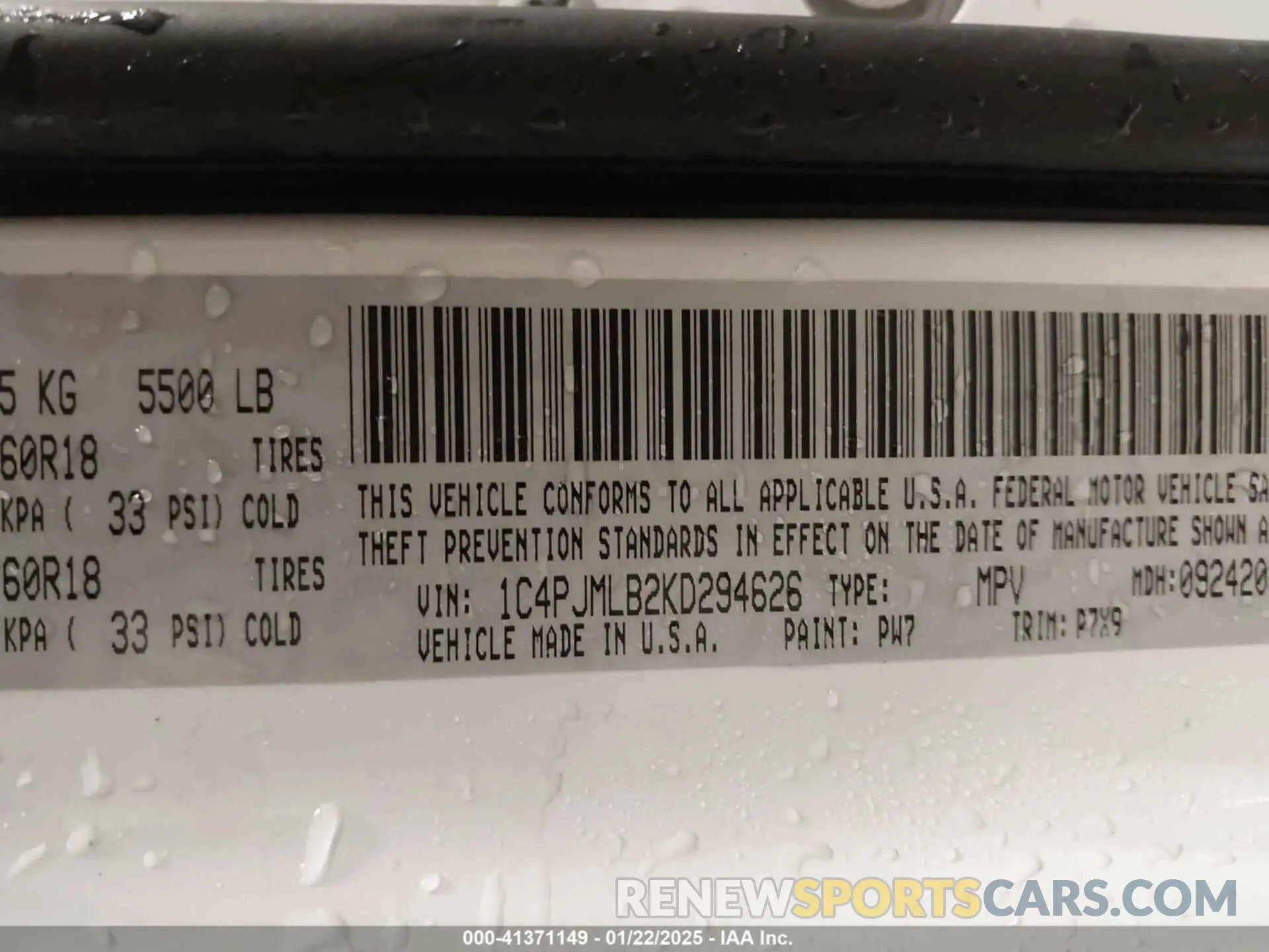 9 fotografías del automóvil dañado 1C4PJMLB2KD294626 JEEP CHEROKEE 2019