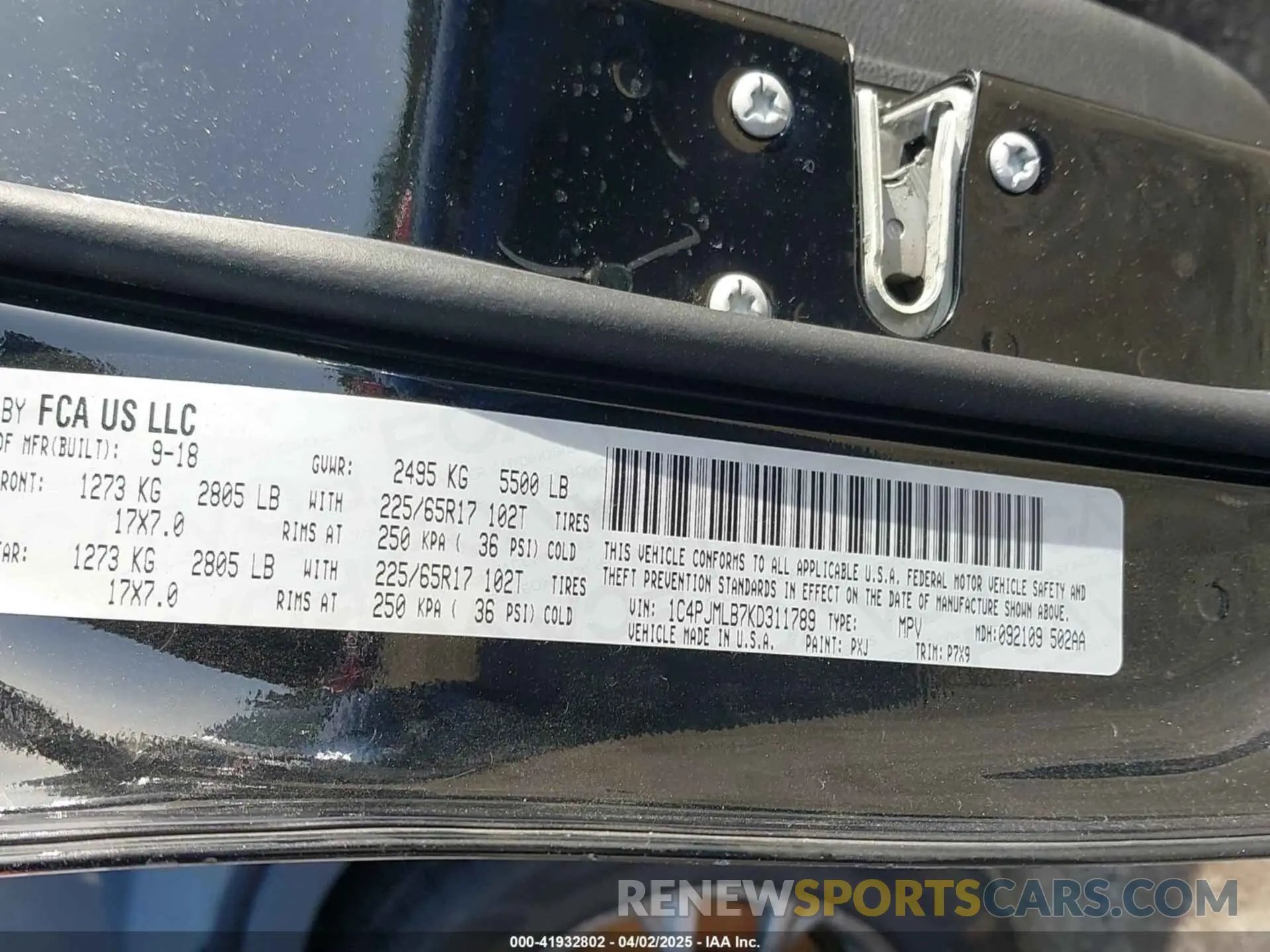 9 fotografías del automóvil dañado 1C4PJMLB7KD311789 JEEP CHEROKEE 2019