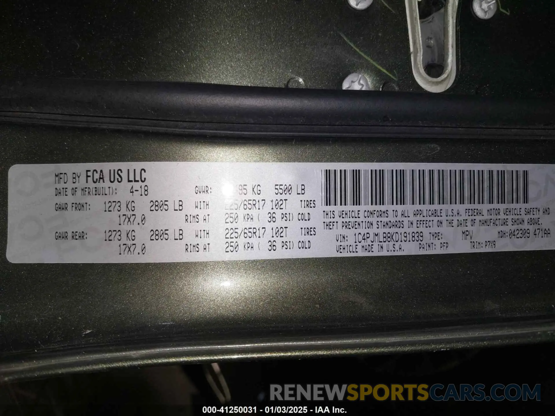 9 fotografías del automóvil dañado 1C4PJMLB8KD191839 JEEP CHEROKEE 2019