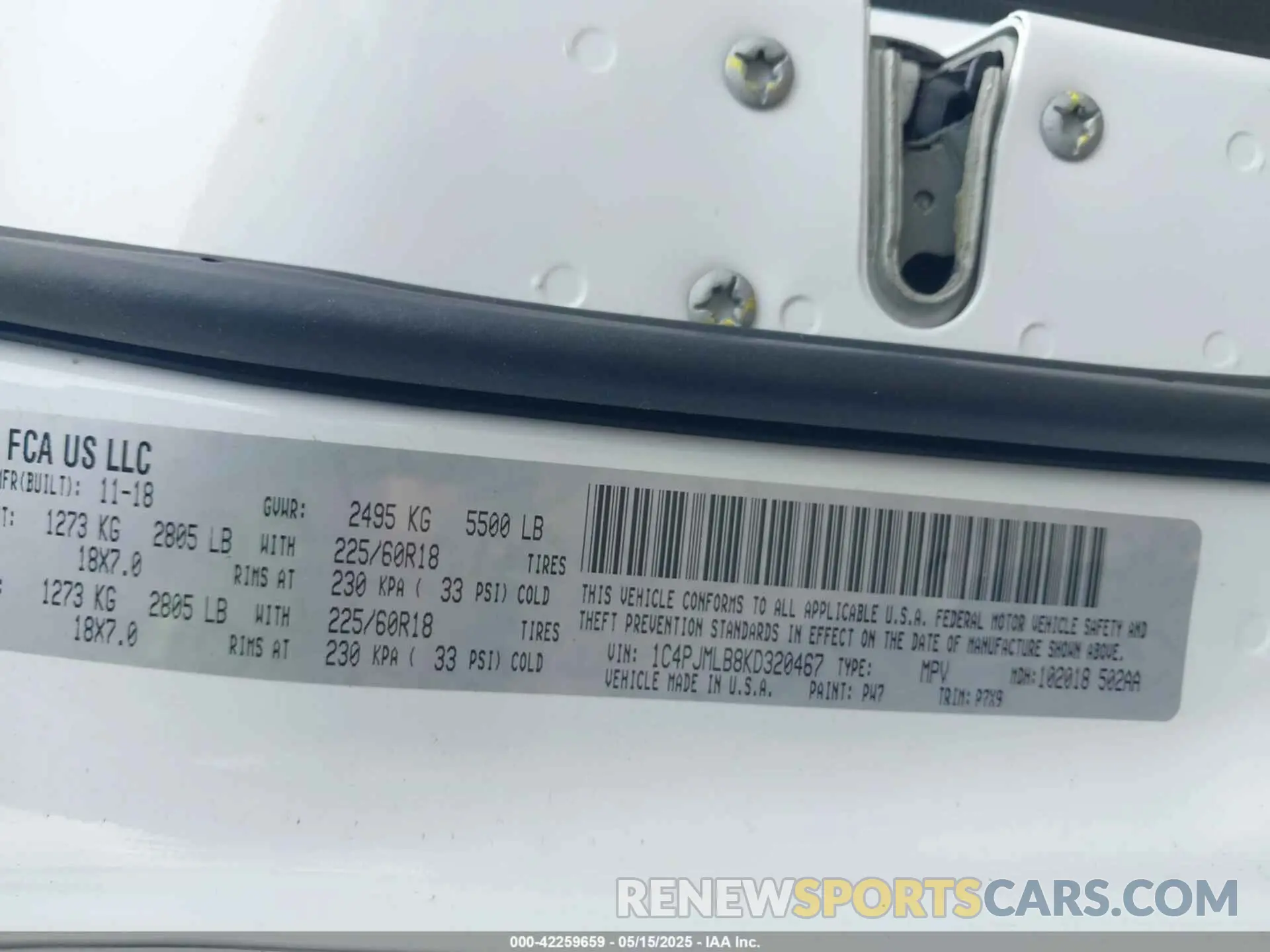 9 fotografías del automóvil dañado 1C4PJMLB8KD320467 JEEP CHEROKEE 2019