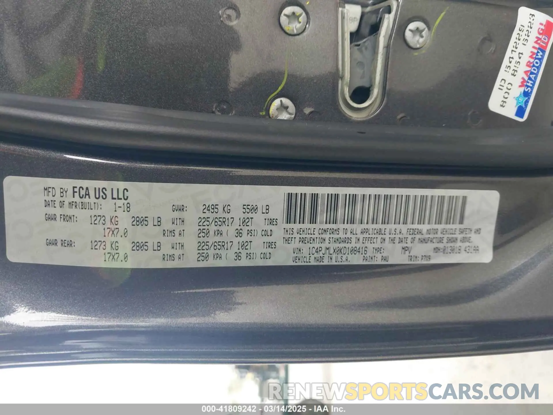 9 fotografías del automóvil dañado 1C4PJMLX0KD108416 JEEP CHEROKEE 2019