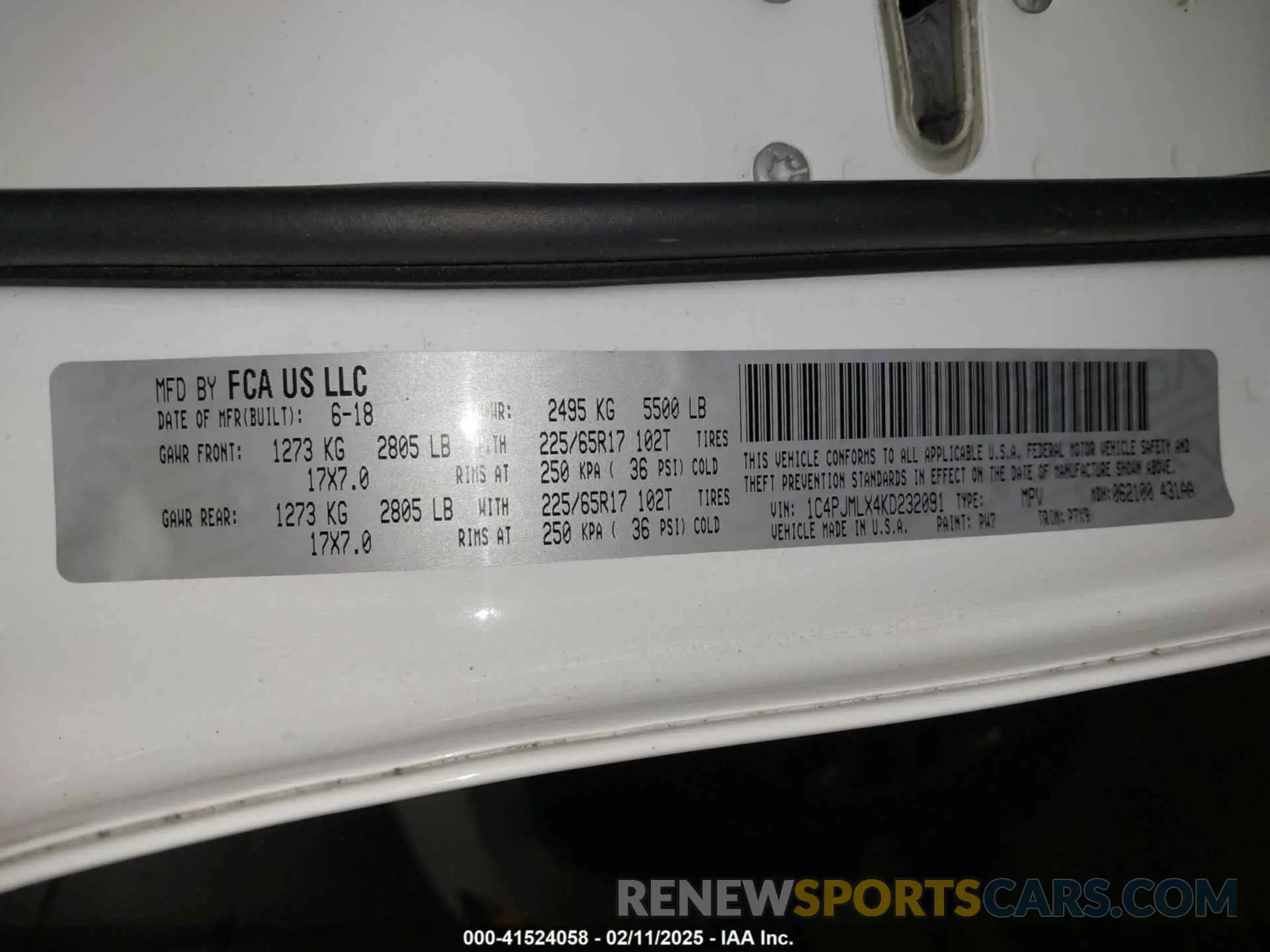 9 fotografías del automóvil dañado 1C4PJMLX4KD232091 JEEP CHEROKEE 2019