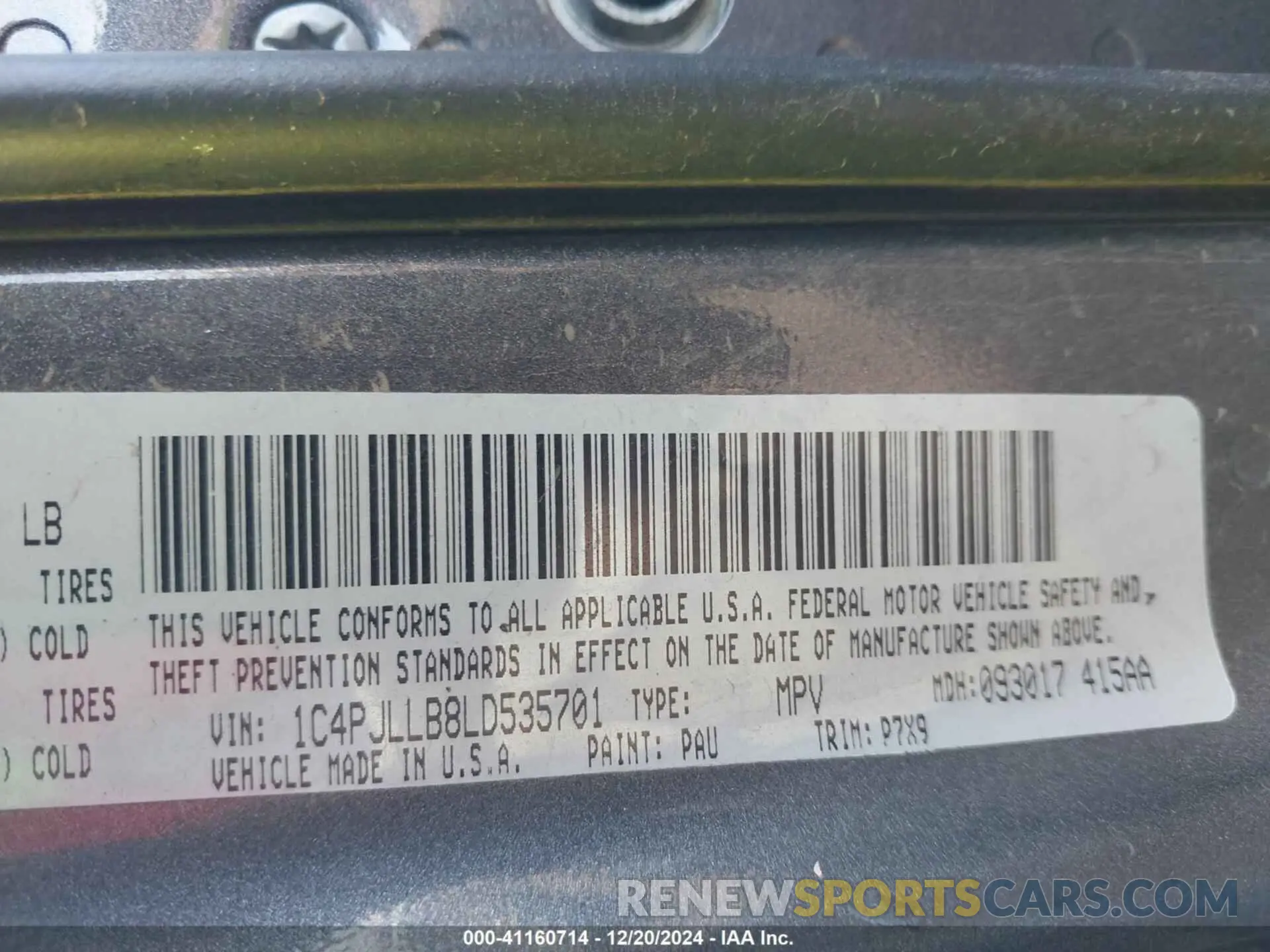 9 fotografías del automóvil dañado 1C4PJLLB8LD535701 JEEP CHEROKEE 2020