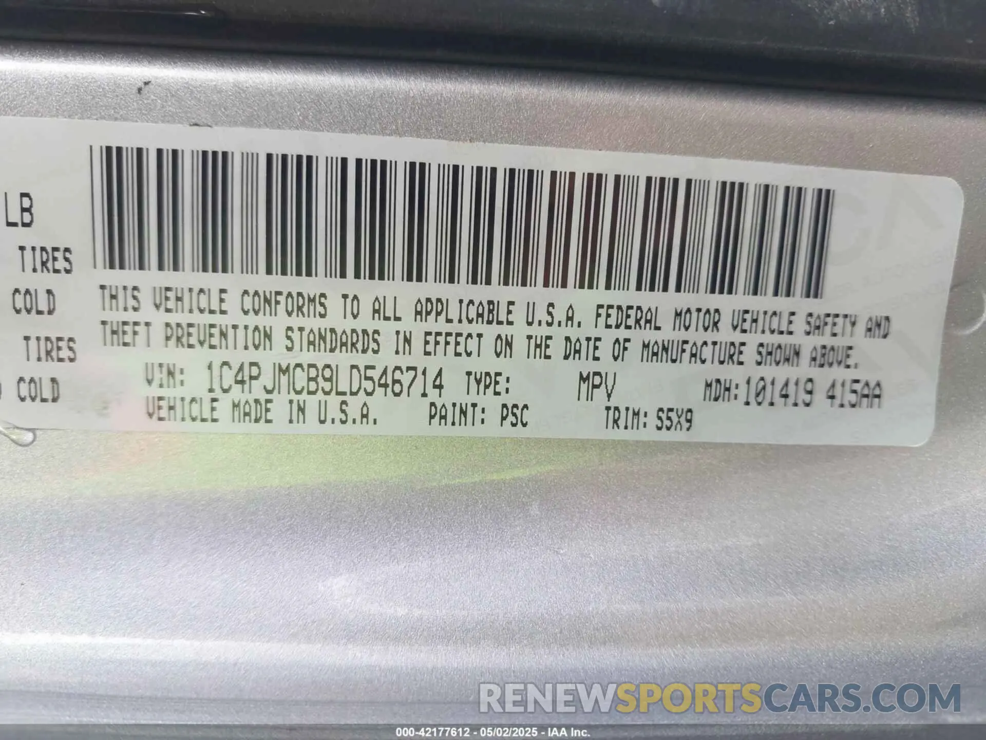 9 fotografías del automóvil dañado 1C4PJMCB9LD546714 JEEP CHEROKEE 2020