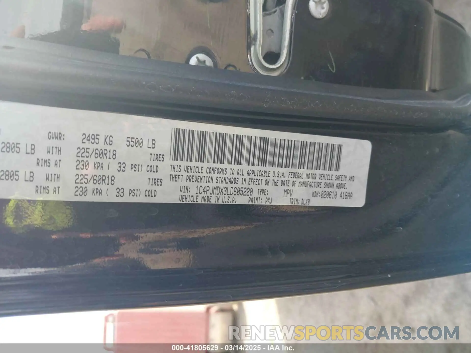 9 fotografías del automóvil dañado 1C4PJMDX3LD605220 JEEP CHEROKEE 2020