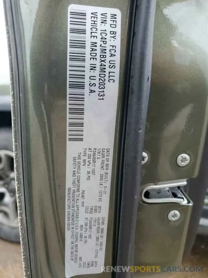 13 fotografías del automóvil dañado 1C4PJMBX4MD203131 JEEP CHEROKEE 2021