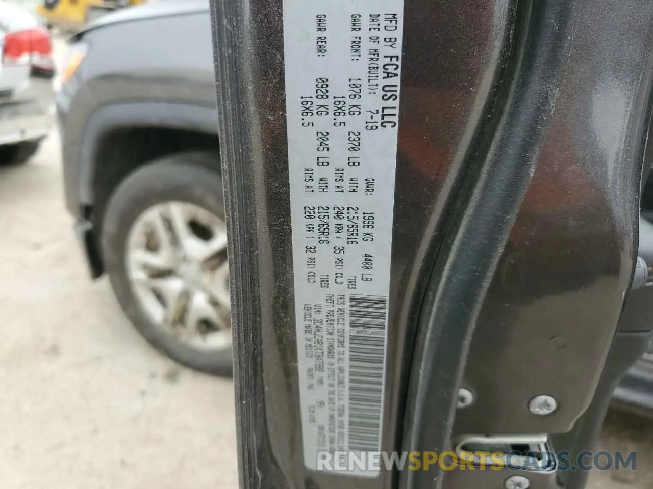 13 fotografías del automóvil dañado 3C4NJCAB1KT847992 JEEP COMPASS 2019