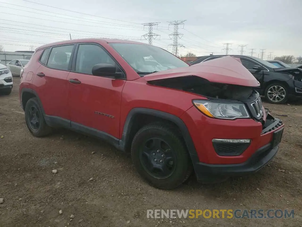 4 fotografías del automóvil dañado 3C4NJCABXKT715569 JEEP COMPASS 2019