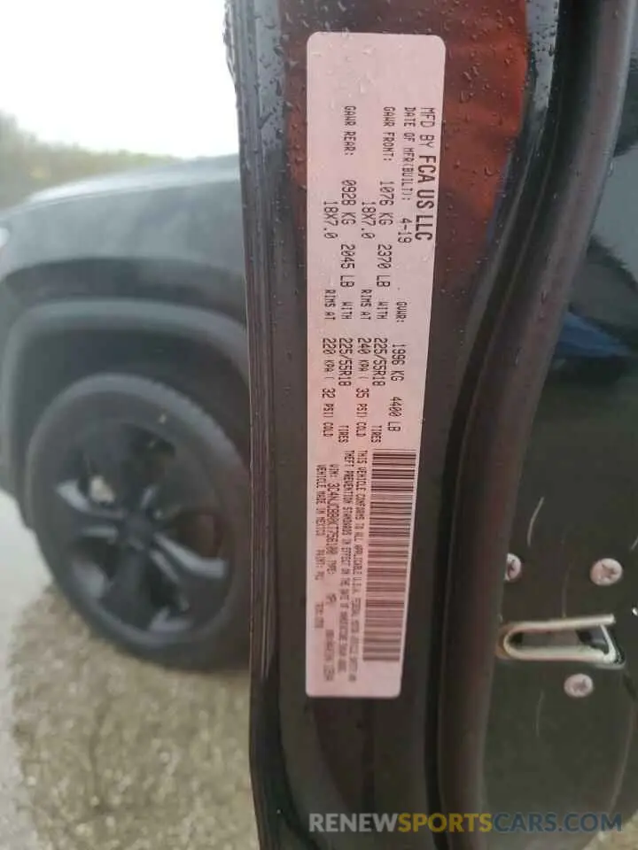 12 fotografías del automóvil dañado 3C4NJCBB0KT756100 JEEP COMPASS 2019
