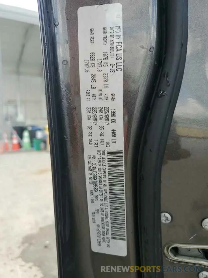 13 fotografías del automóvil dañado 3C4NJCBB6KT699854 JEEP COMPASS 2019