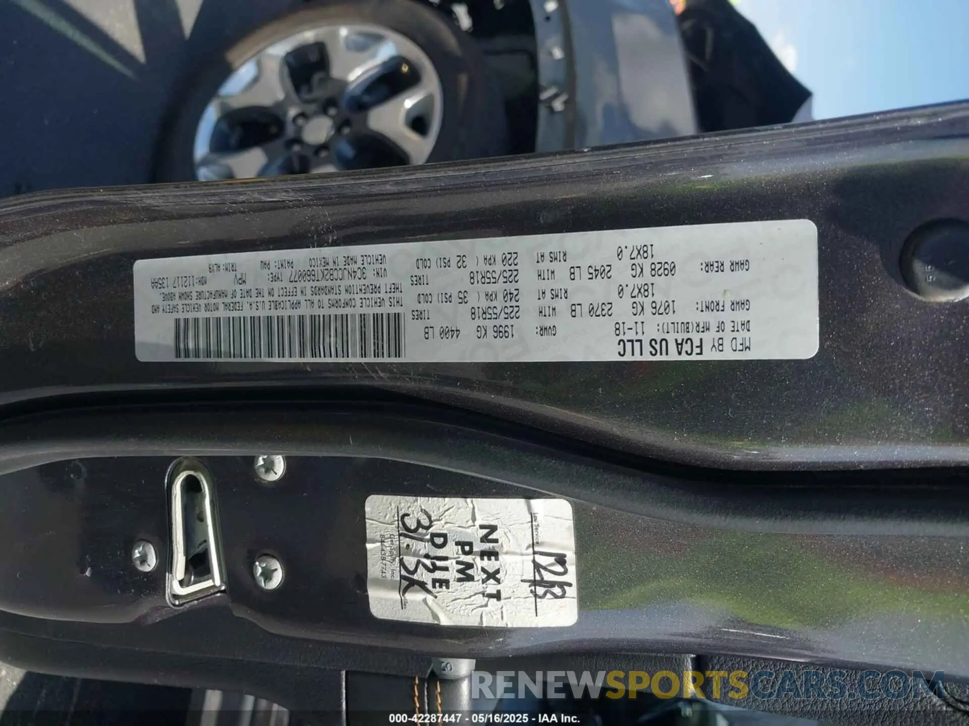 9 fotografías del automóvil dañado 3C4NJCCB2KT660077 JEEP COMPASS 2019