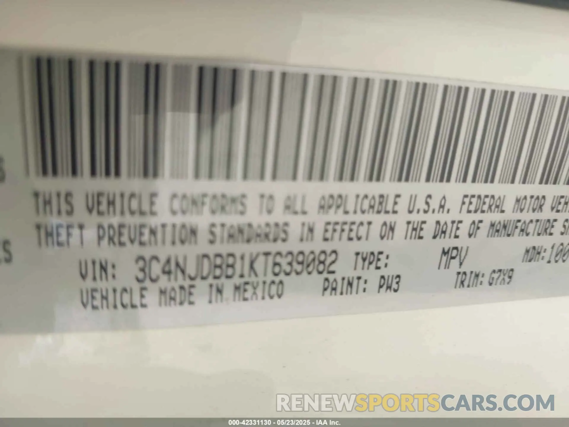 9 fotografías del automóvil dañado 3C4NJDBB1KT639082 JEEP COMPASS 2019