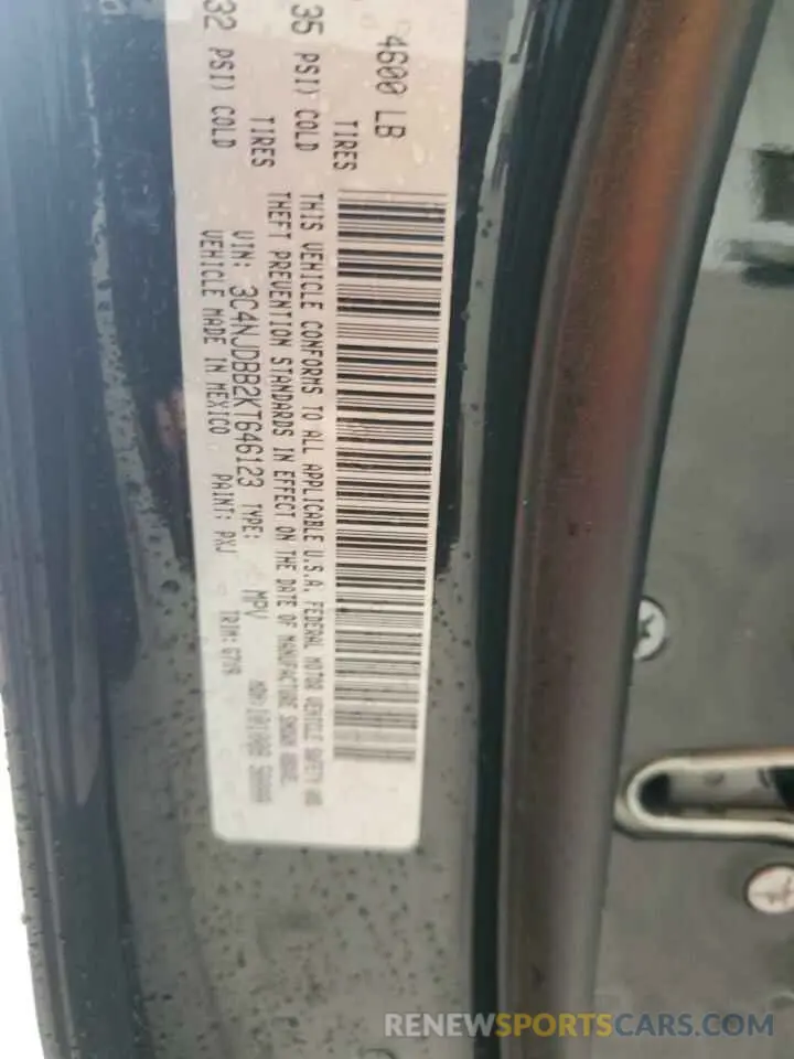 14 fotografías del automóvil dañado 3C4NJDBB2KT646123 JEEP COMPASS 2019
