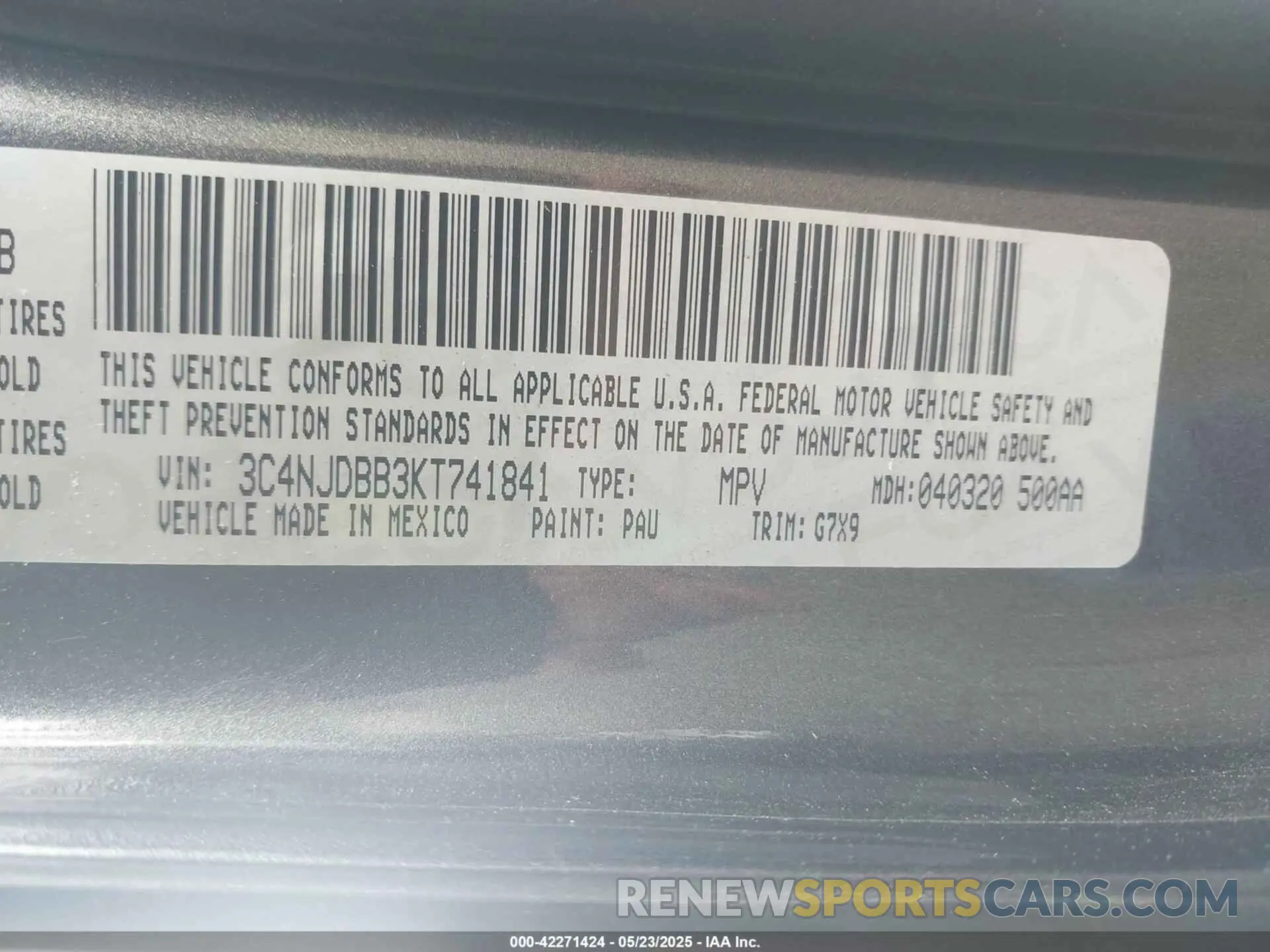 9 fotografías del automóvil dañado 3C4NJDBB3KT741841 JEEP COMPASS 2019