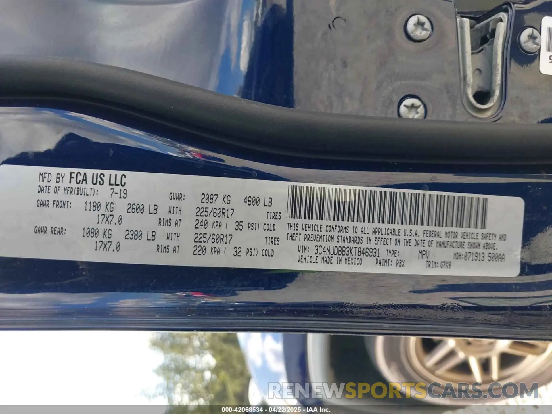 9 fotografías del automóvil dañado 3C4NJDBB3KT846931 JEEP COMPASS 2019