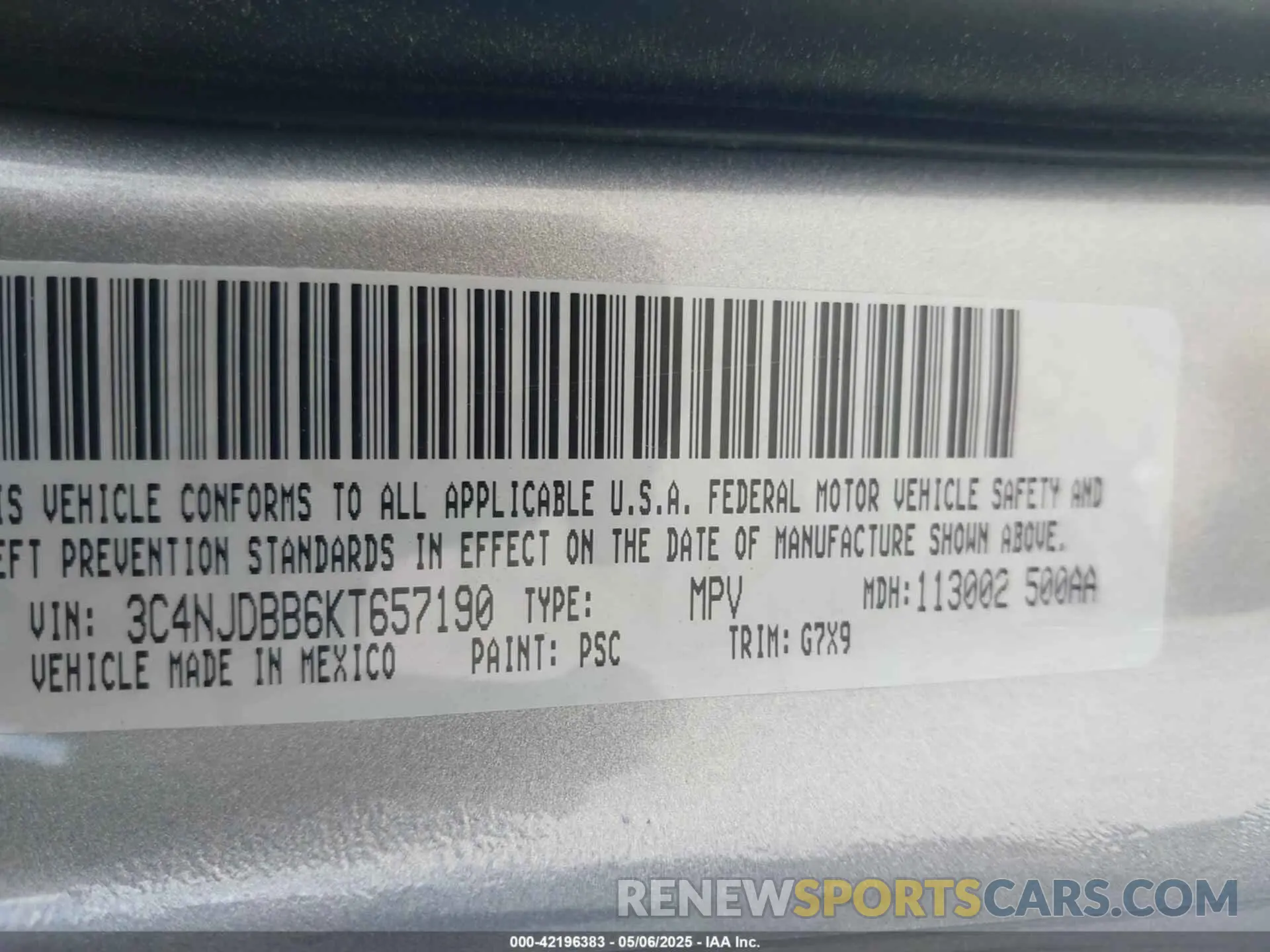 9 fotografías del automóvil dañado 3C4NJDBB6KT657190 JEEP COMPASS 2019