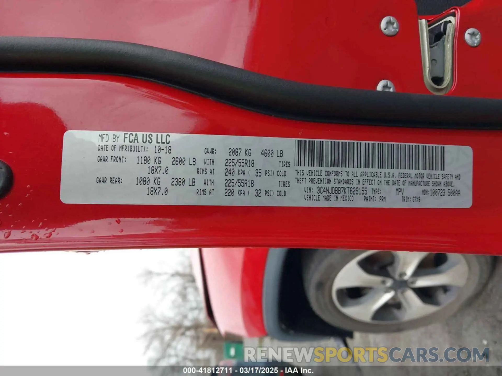 9 fotografías del automóvil dañado 3C4NJDBB7KT629155 JEEP COMPASS 2019