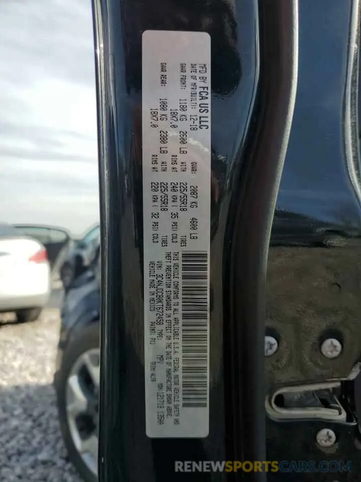 13 fotografías del automóvil dañado 3C4NJDCB0KT672458 JEEP COMPASS 2019