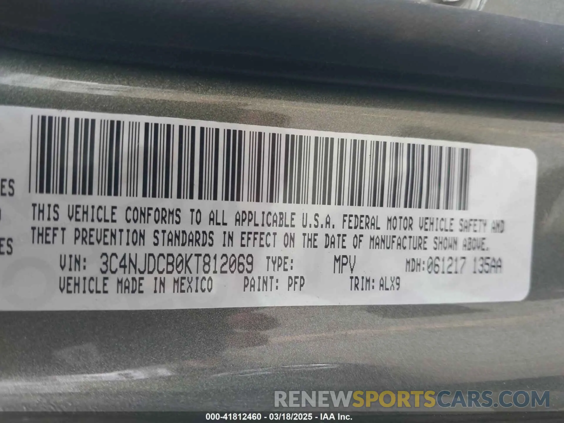 9 fotografías del automóvil dañado 3C4NJDCB0KT812069 JEEP COMPASS 2019