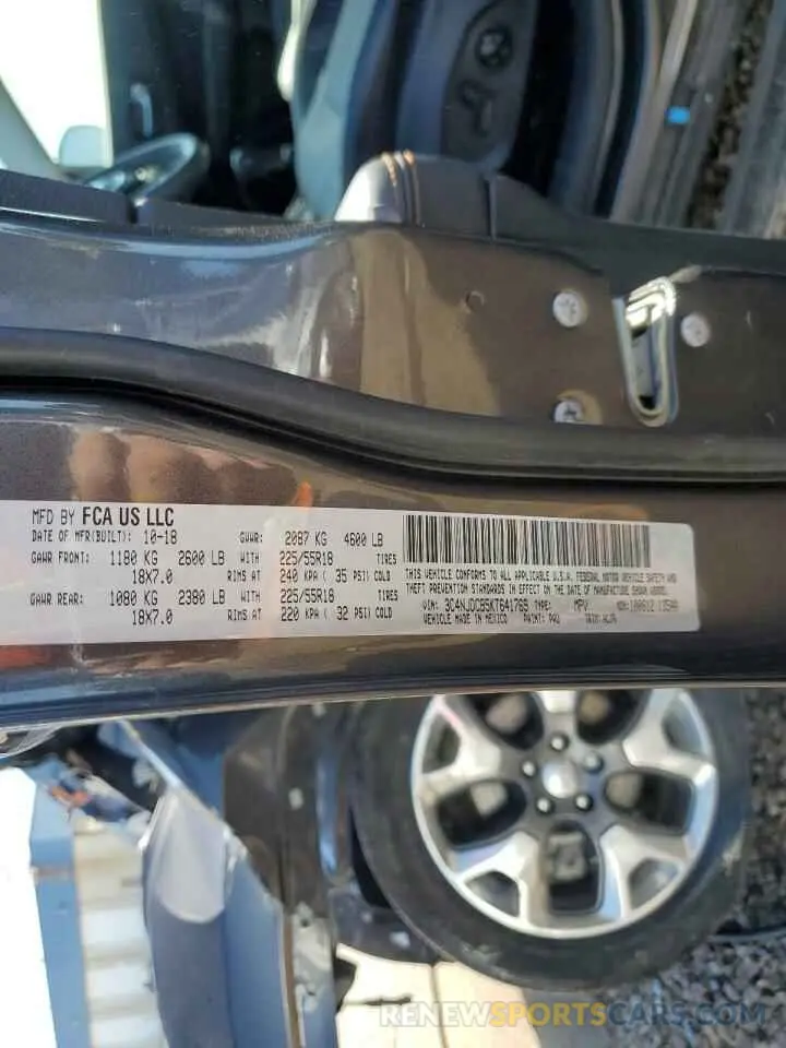 13 fotografías del automóvil dañado 3C4NJDCB5KT641769 JEEP COMPASS 2019