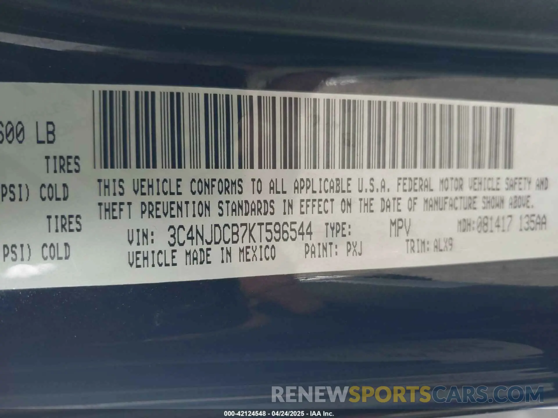 9 fotografías del automóvil dañado 3C4NJDCB7KT596544 JEEP COMPASS 2019