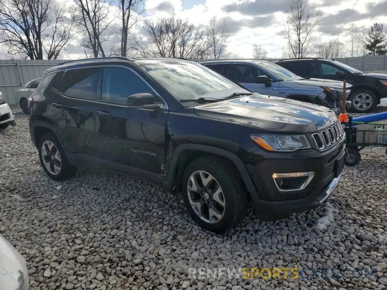 4 fotografías del automóvil dañado 3C4NJDCB7KT742344 JEEP COMPASS 2019