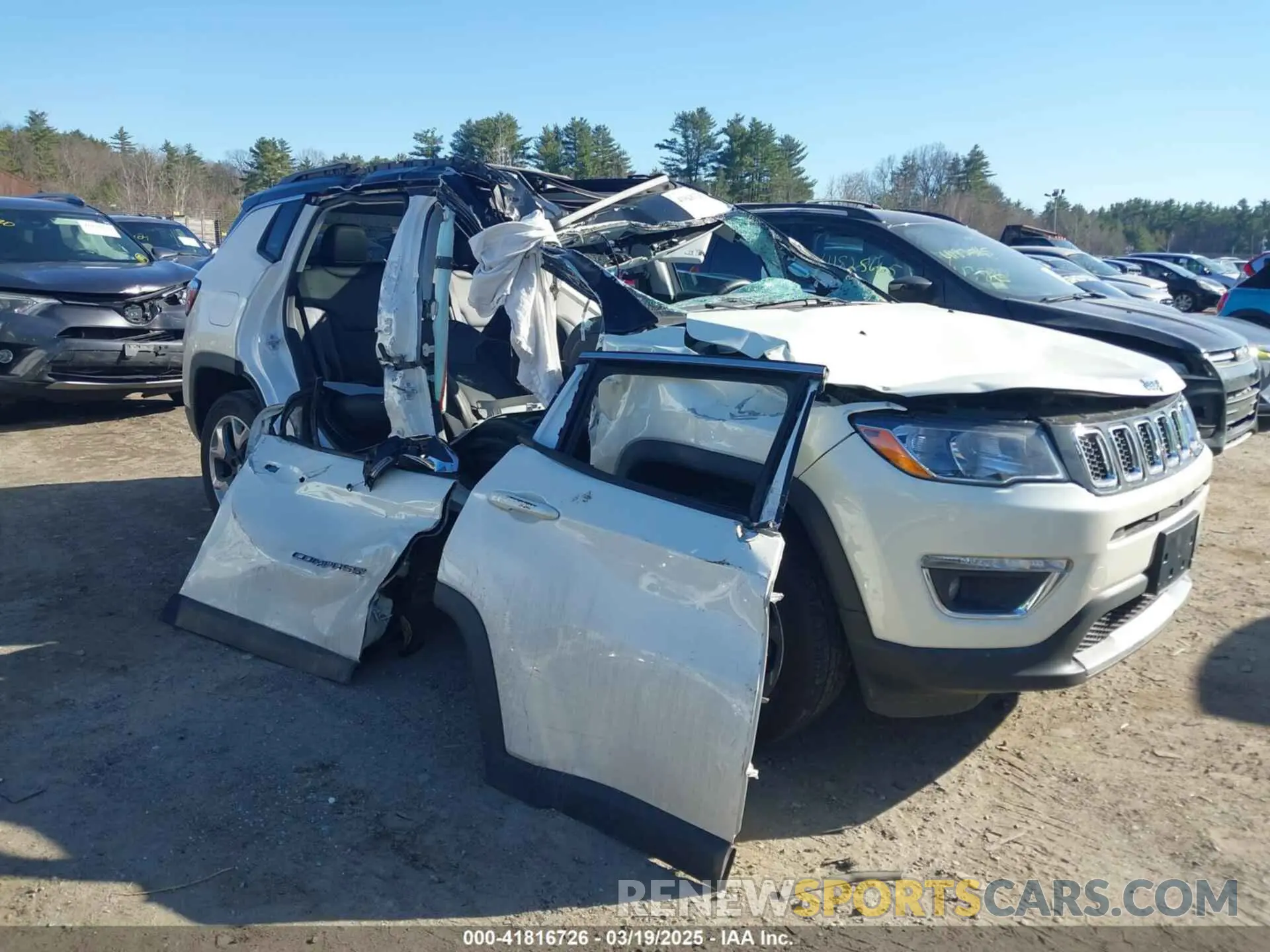 1 fotografías del automóvil dañado 3C4NJDCB8KT594382 JEEP COMPASS 2019
