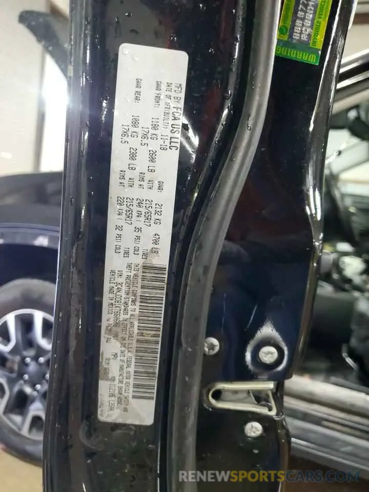 12 fotografías del automóvil dañado 3C4NJDDB1KT660608 JEEP COMPASS 2019