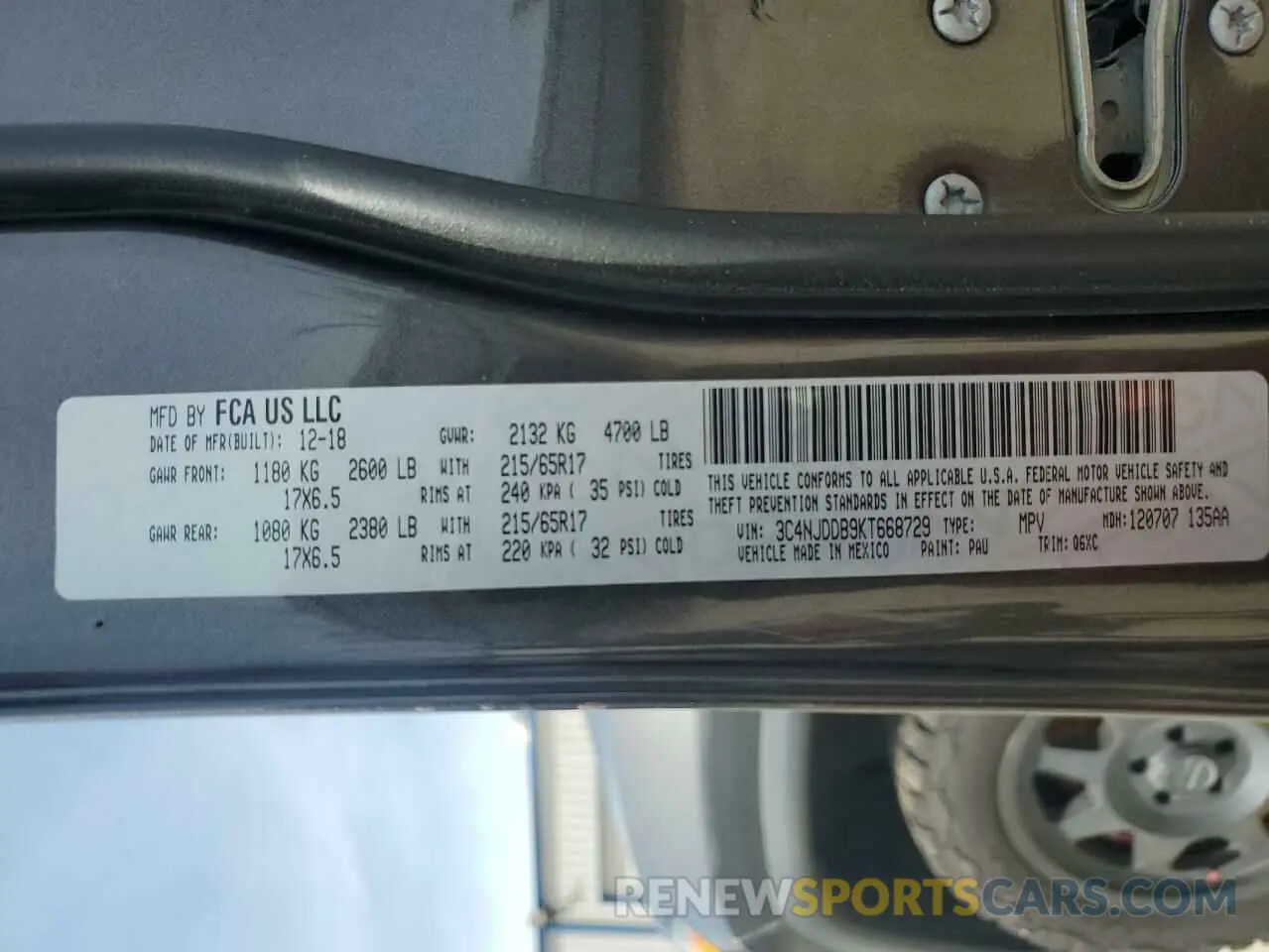 13 fotografías del automóvil dañado 3C4NJDDB9KT668729 JEEP COMPASS 2019