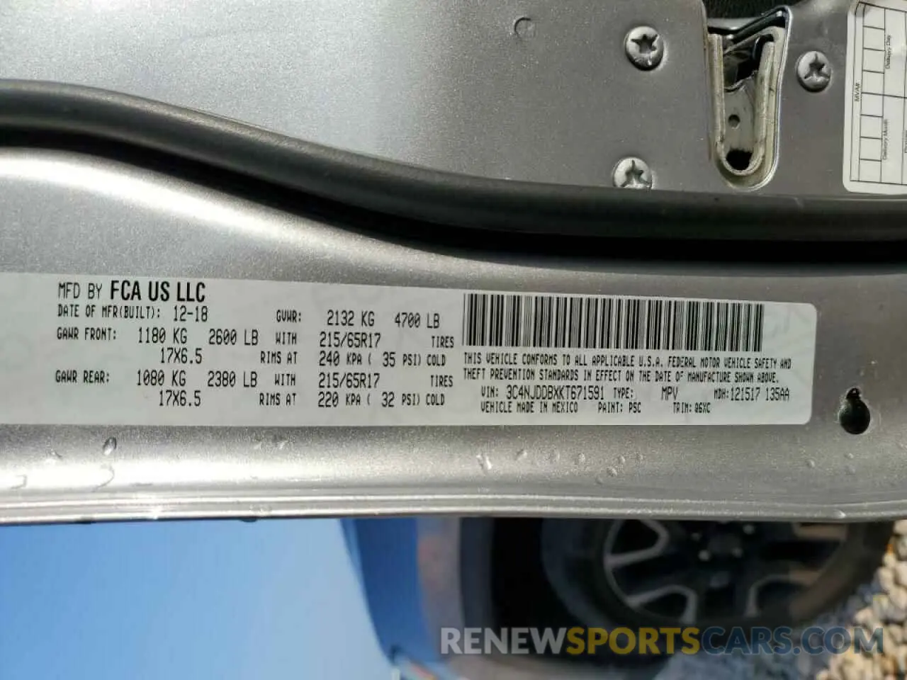13 fotografías del automóvil dañado 3C4NJDDBXKT671591 JEEP COMPASS 2019