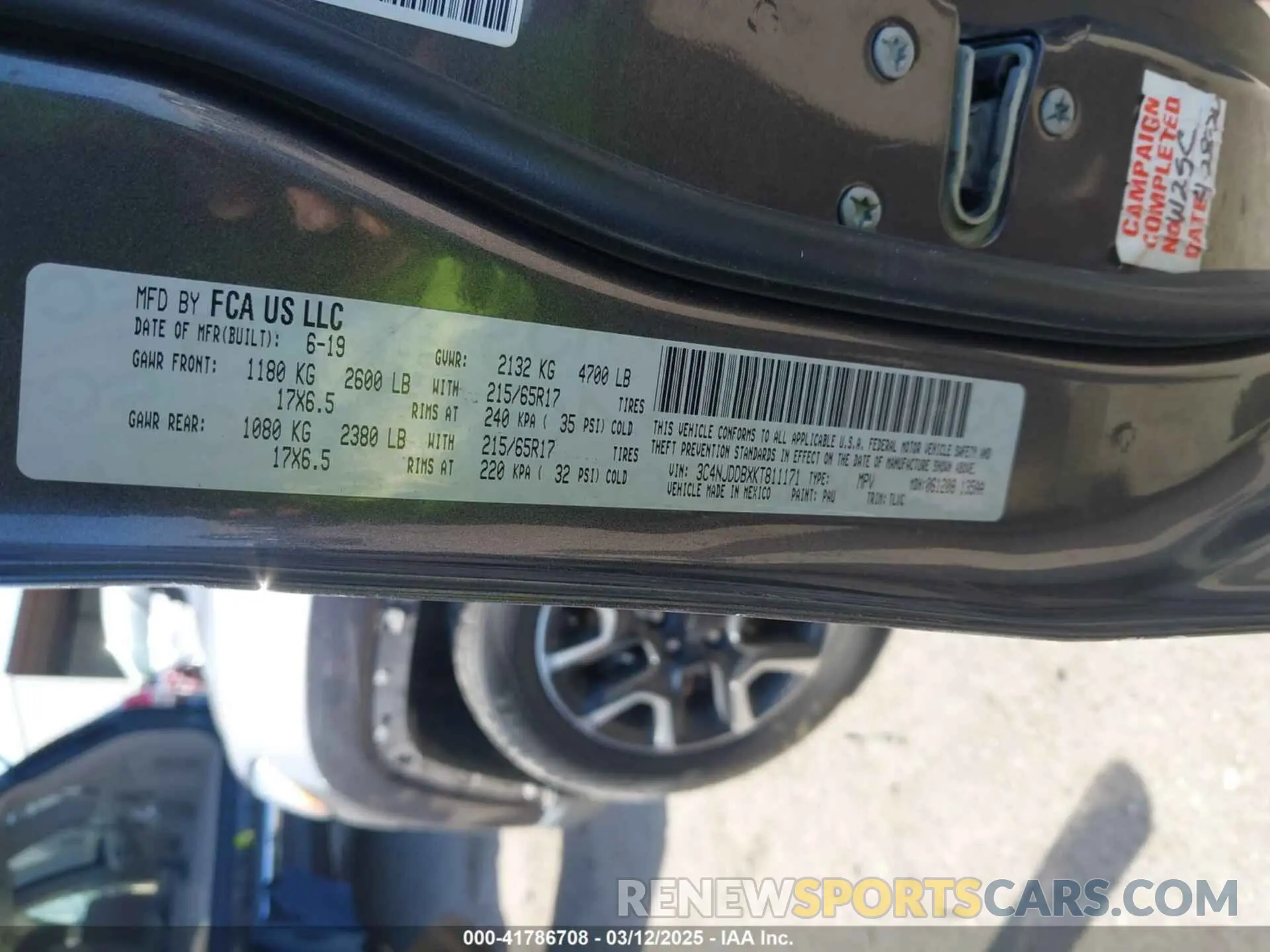 9 fotografías del automóvil dañado 3C4NJDDBXKT811171 JEEP COMPASS 2019
