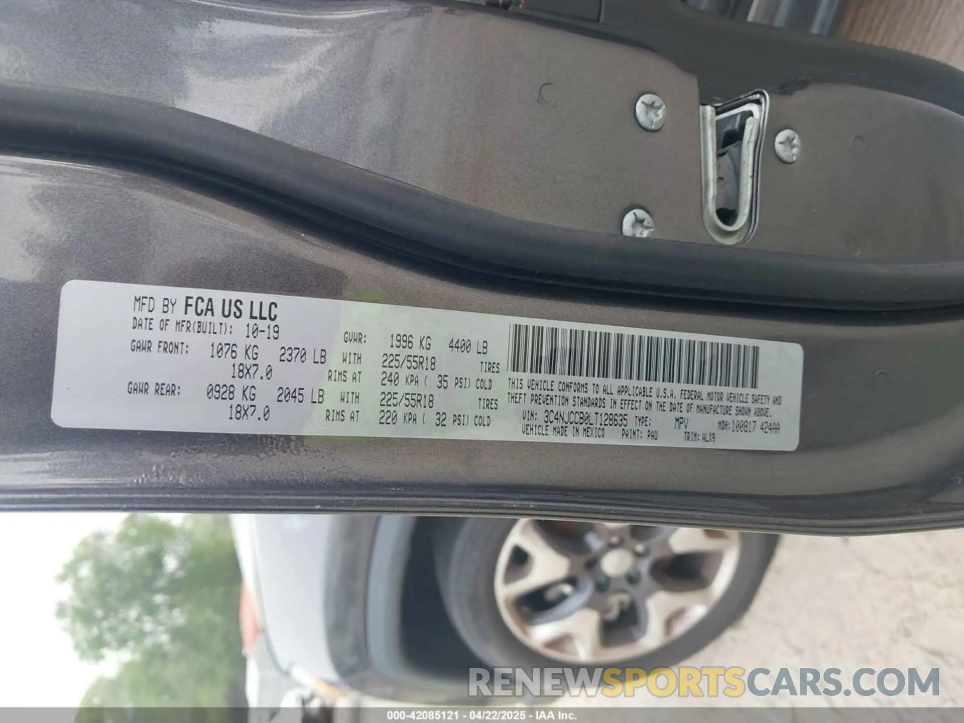 9 fotografías del automóvil dañado 3C4NJCCB0LT128635 JEEP COMPASS 2020