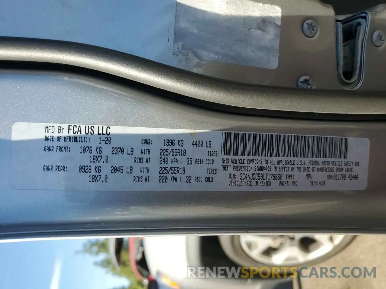 13 fotografías del automóvil dañado 3C4NJCCB9LT179860 JEEP COMPASS 2020