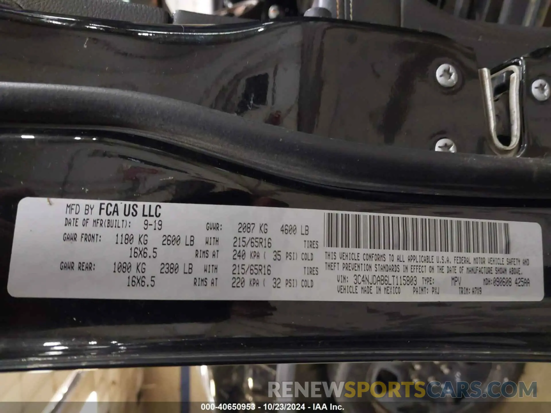 9 fotografías del automóvil dañado 3C4NJDAB6LT115803 JEEP COMPASS 2020