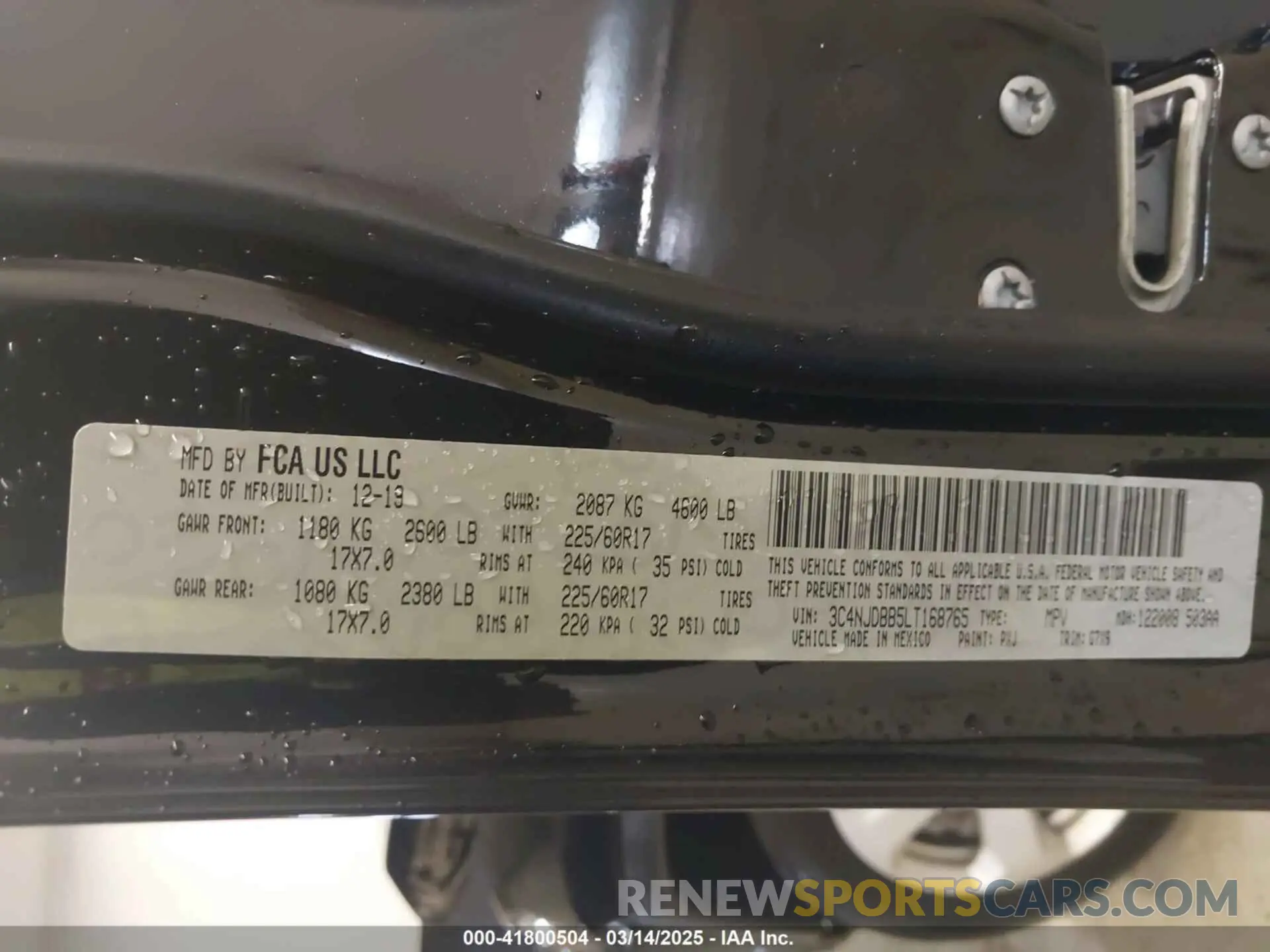 9 fotografías del automóvil dañado 3C4NJDBB5LT168765 JEEP COMPASS 2020