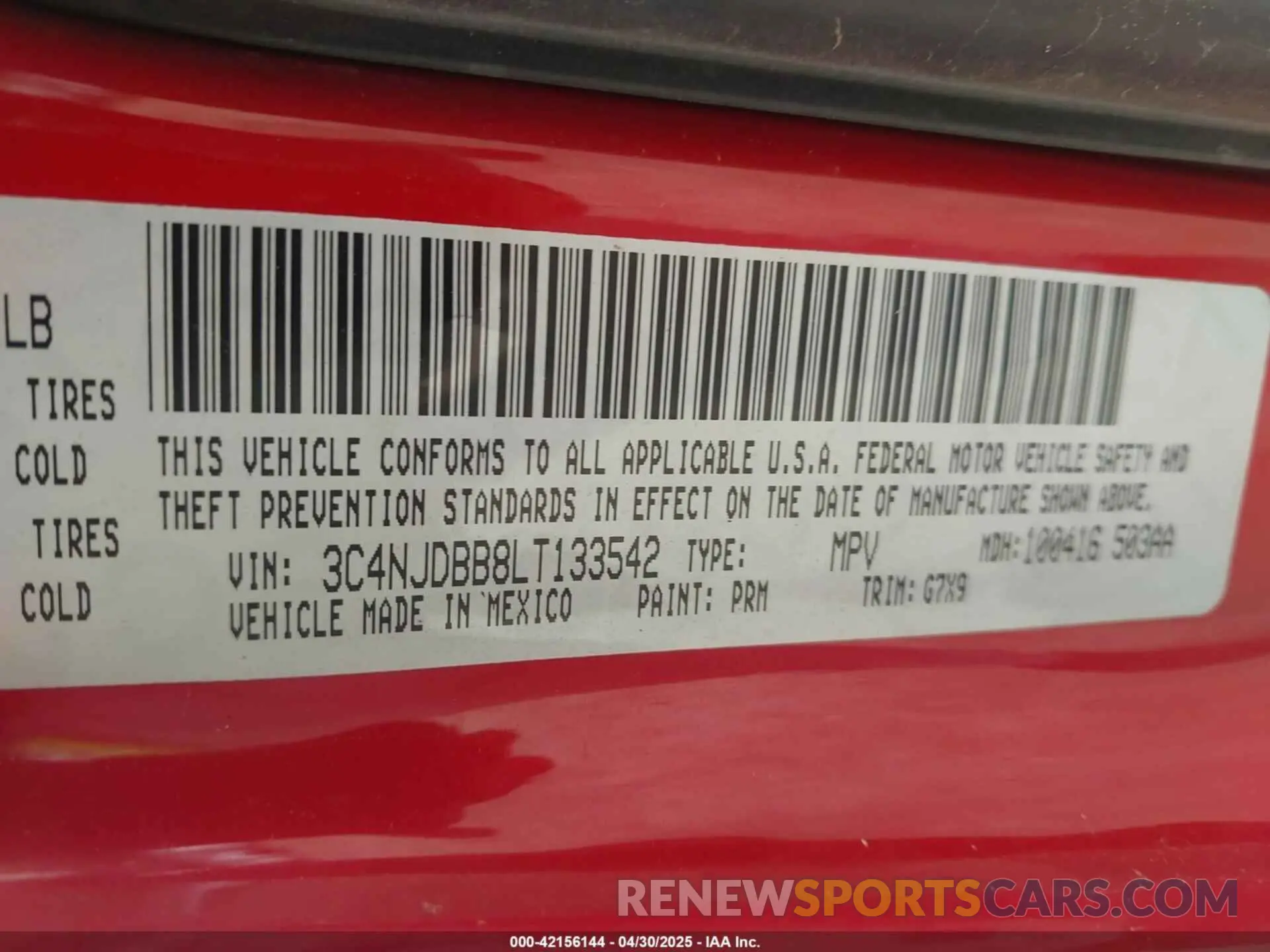 9 fotografías del automóvil dañado 3C4NJDBB8LT133542 JEEP COMPASS 2020