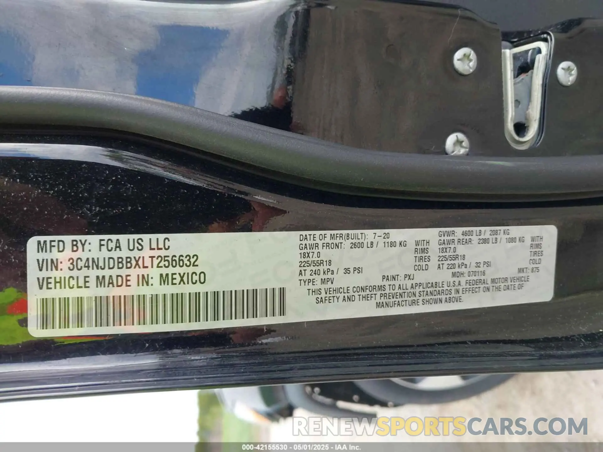 9 fotografías del automóvil dañado 3C4NJDBBXLT256632 JEEP COMPASS 2020
