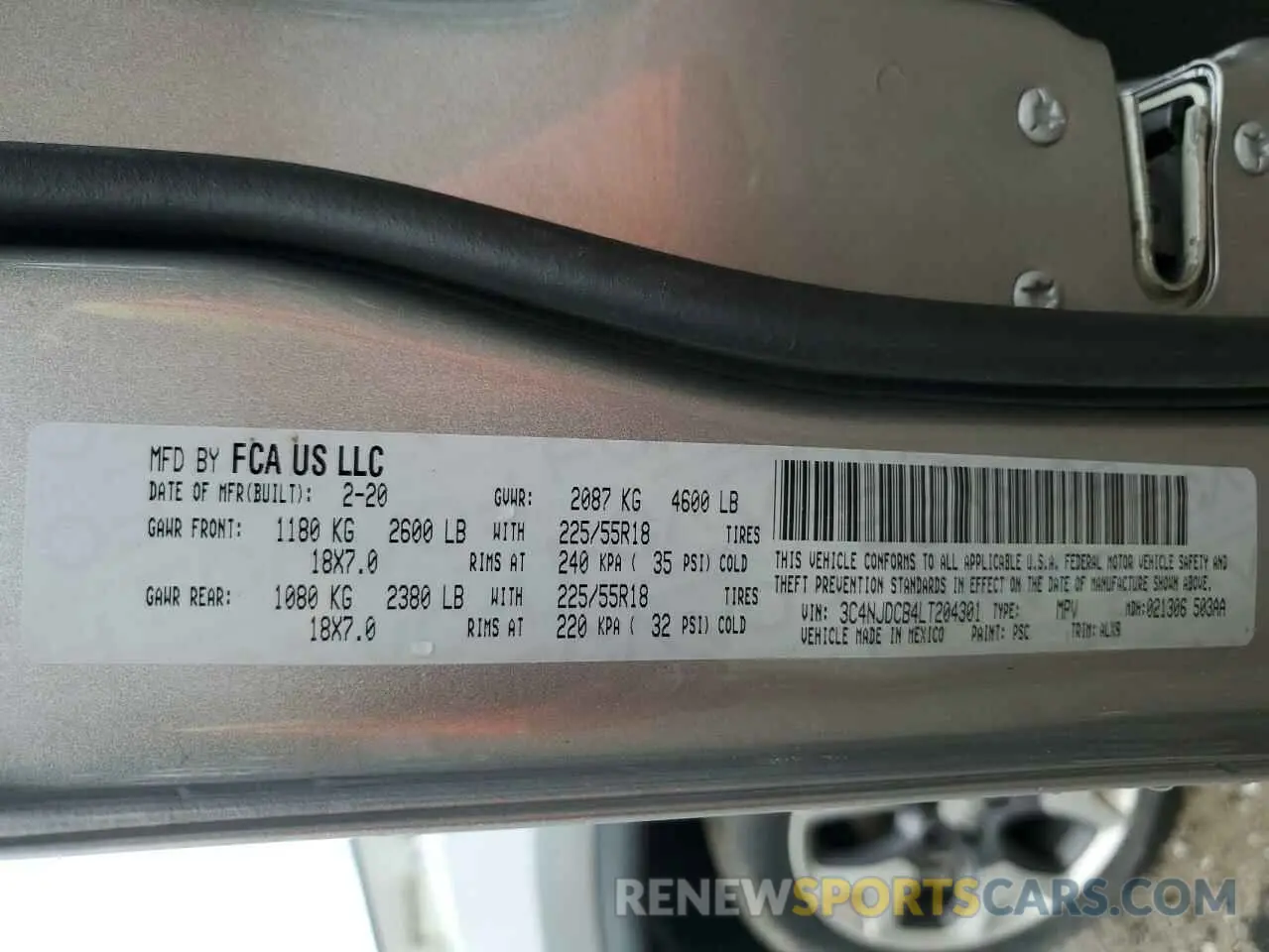 13 fotografías del automóvil dañado 3C4NJDCB4LT204301 JEEP COMPASS 2020