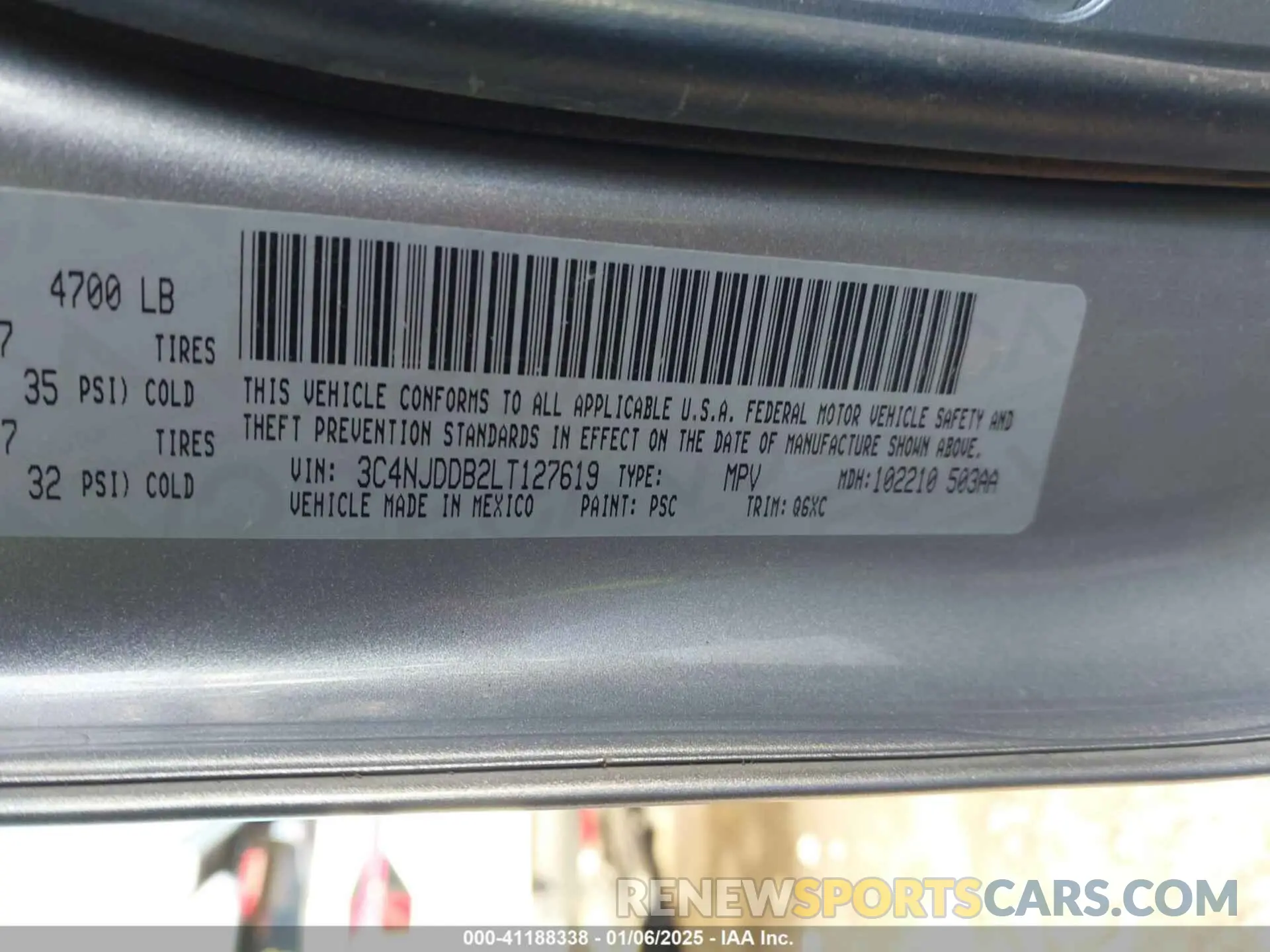 9 fotografías del automóvil dañado 3C4NJDDB2LT127619 JEEP COMPASS 2020